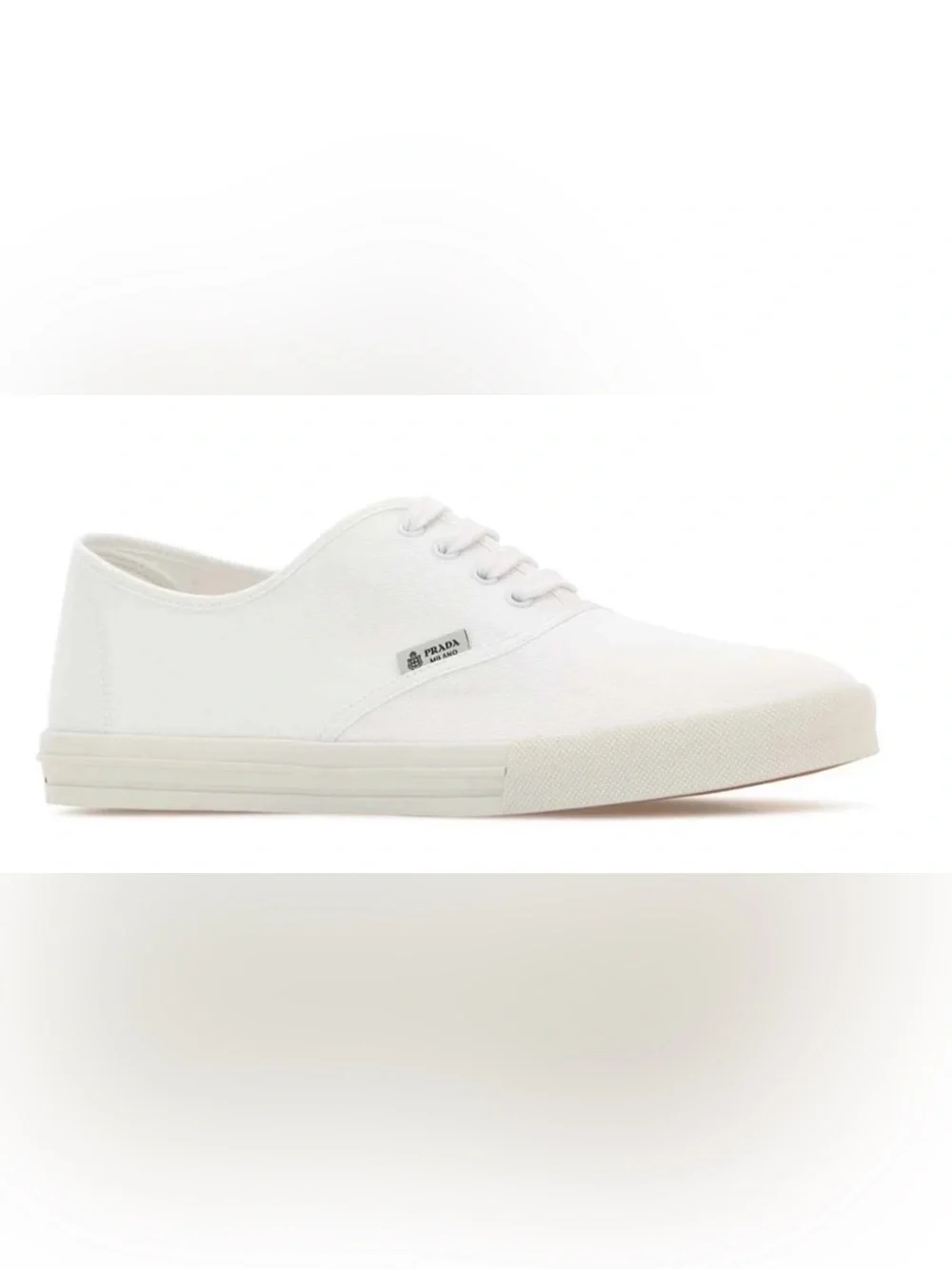 Authentic Prada Drill Lace-Up Sneakers Designer Keds size 8.5 in White